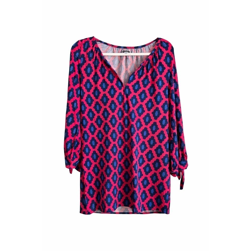 Mud Pie Oversized Geometric Tunic Top – Size Small (Fits Like Medium)